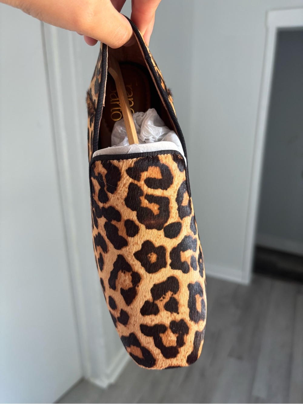 Franco Sarto Leopard Print Slip-On Loafer - Brown/Black